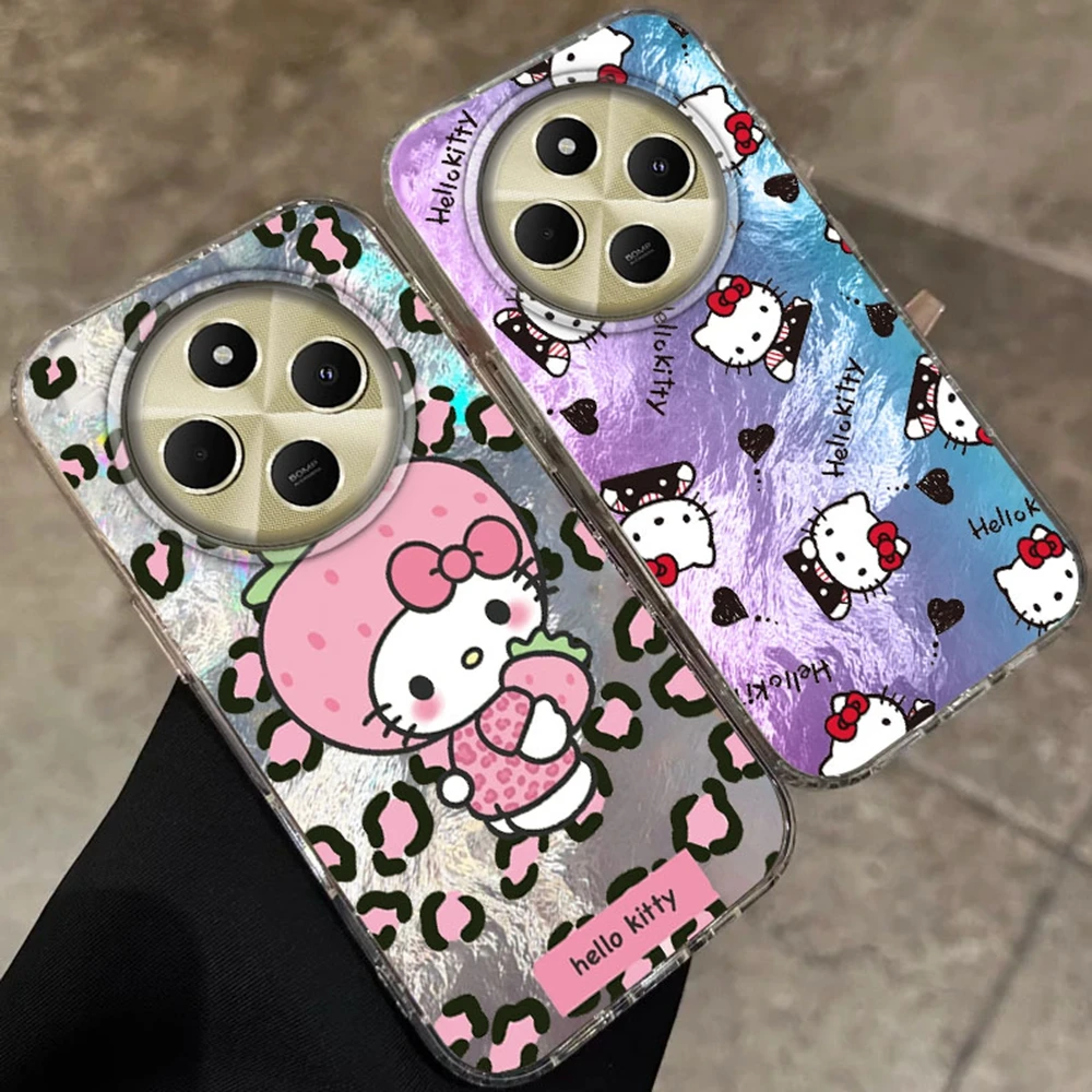 Cute Cartoon Leopard Girl Phone Case For Xiaomi Redmi 14C 13C Note 14 13 12 11 10 9 8 Pro 9A 9C A3 A2 A1 Women Funda Cover Coque