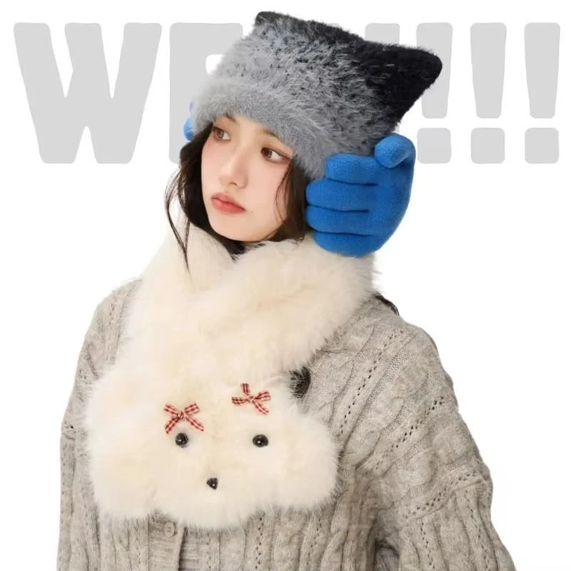 غطاء للأذنين اليدوي يحافظ على الدفء والمضحك للأزواج مع غطاء للأذنين اليد الدافئة لإرسال الأصدقاء محاكاة ساخرة محشوة أفخم هدية عيد الميلاد