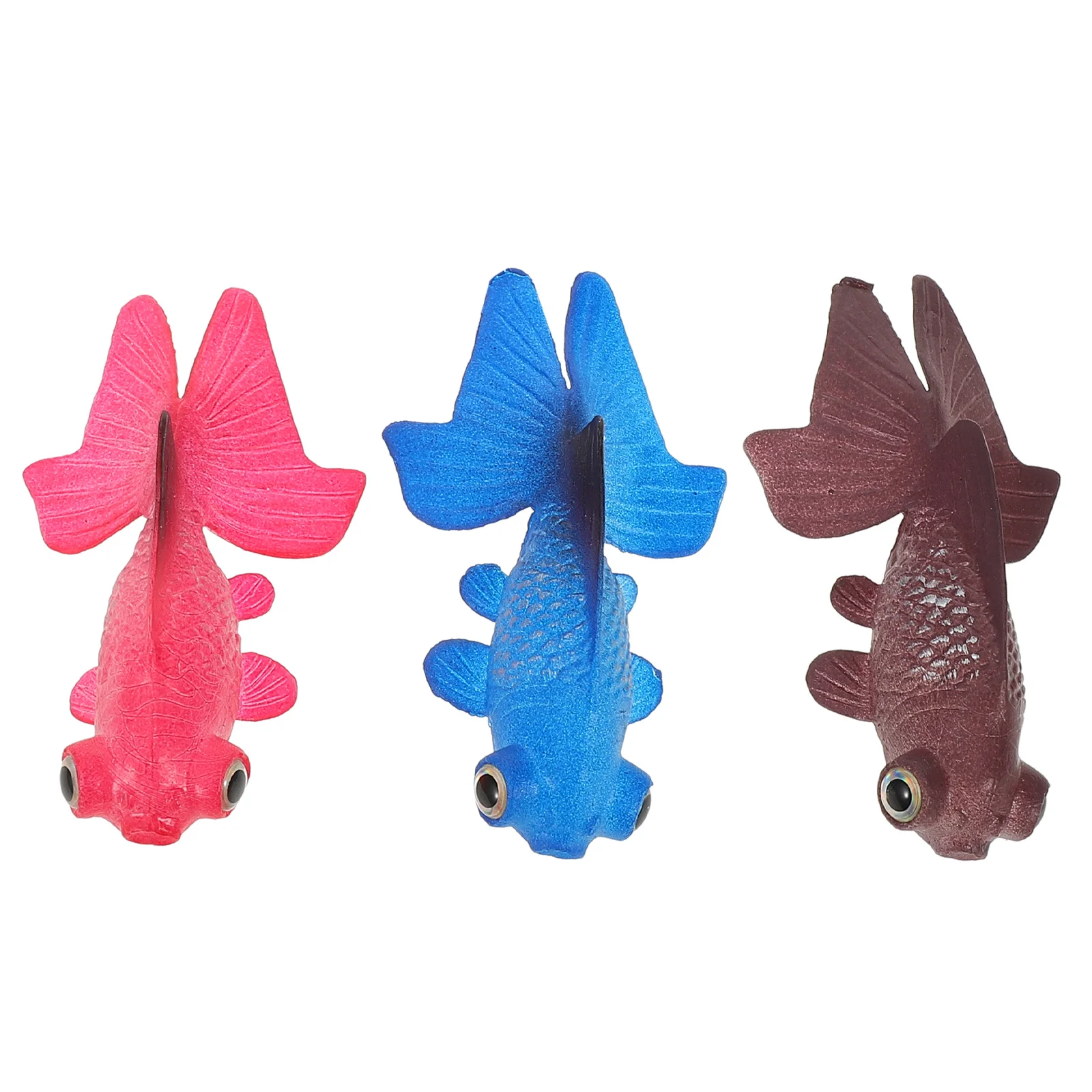 

3pcs Fake Goldfish Silicone For Aquarium Decor Kids Cognitive Toy, Artificial For Fish Tank Decoration, Desktop Fish Figure,