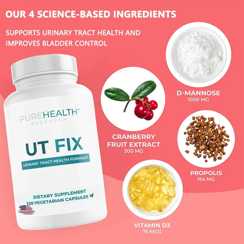 UT Fix D Mannose and Cranberry Supplement for Urinary Tract Health and Urinary Tract Health, 100% Organic