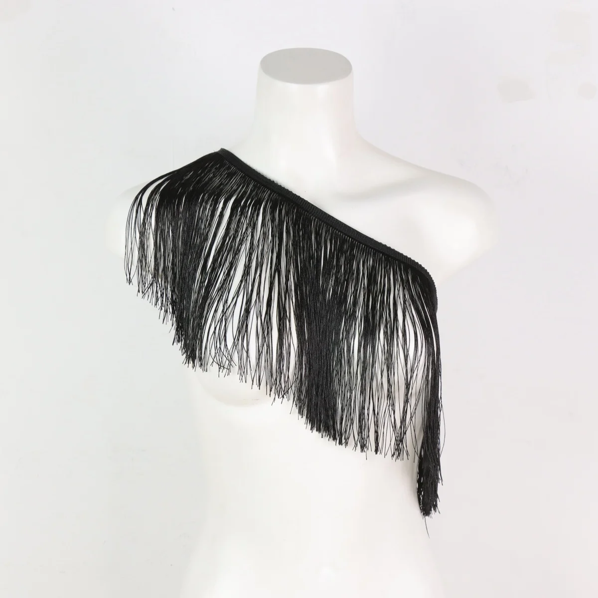 Women'S Black Long Tassel Fringe Trim-For Clothing accessories, All-Season Wear, Perfect for Summer Parties And for Club Events