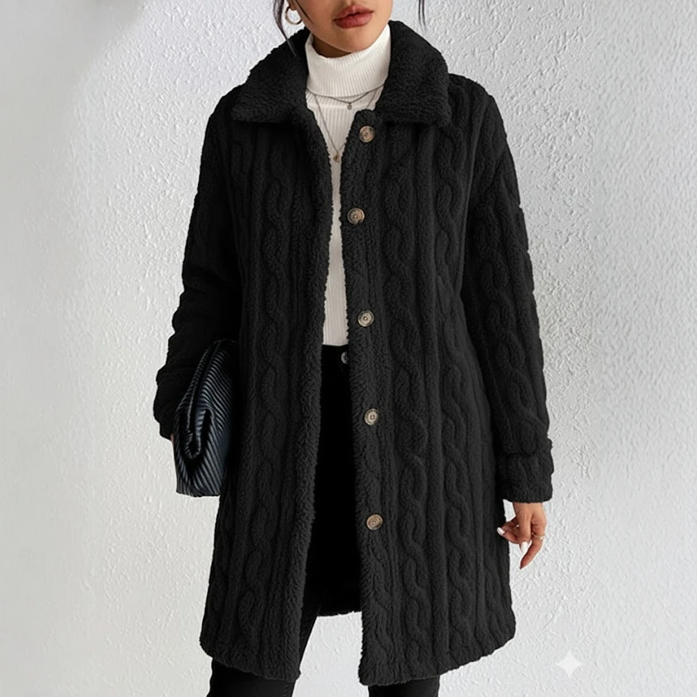 

Повседневное плюшевое пальто, осенне-зимняя женская модная верхняя одежда, удобный мягкий материал, без украшения, универсальный повседневный стиль