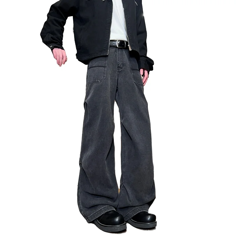 

Мужские модные джинсы - дышащие, из смесового хлопка, в ретро-американском стиле, повседневные, простые, универсальные и удобные для повседневной носки