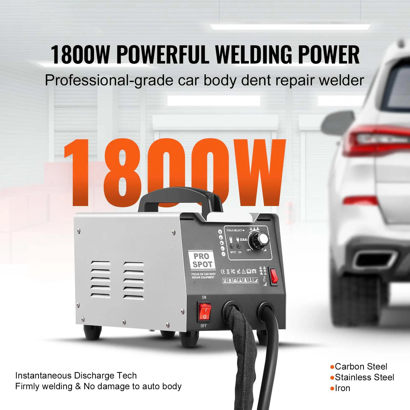 110V Auto Body Spot Welder Dent Repair Kit 7 Adjustable Power Modes 1.8KW S with 110V Auto Body Spot Welding Dent Puller Machine