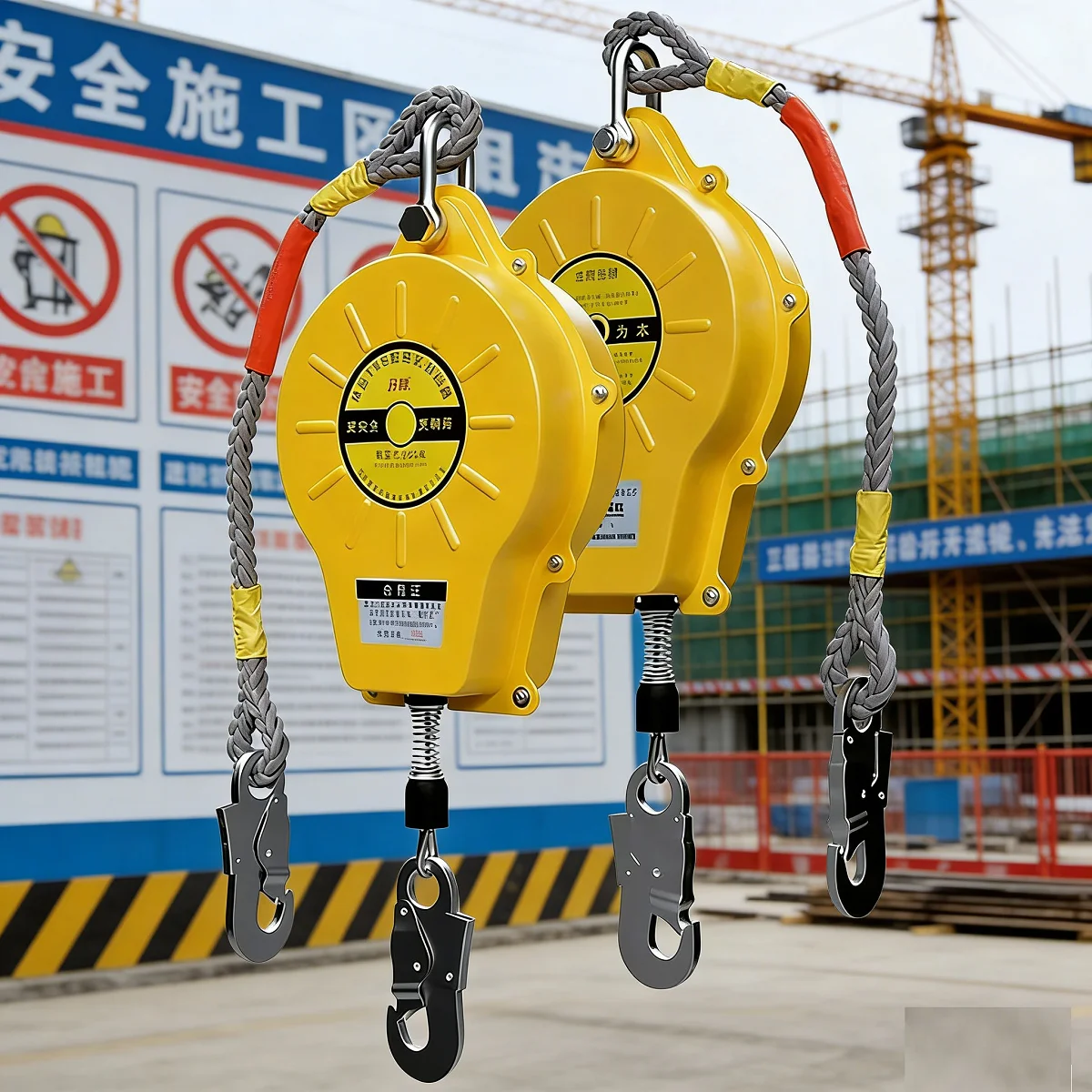 Automatic Retractable Fall Arrester 150-300kg Load Industrial Safety Fall Protection Device for High Altitude Construction