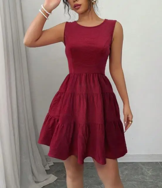 

Summer New Dress Cake Skirt Deep V Backless Waist Bow Elegant Sweet Party Dress