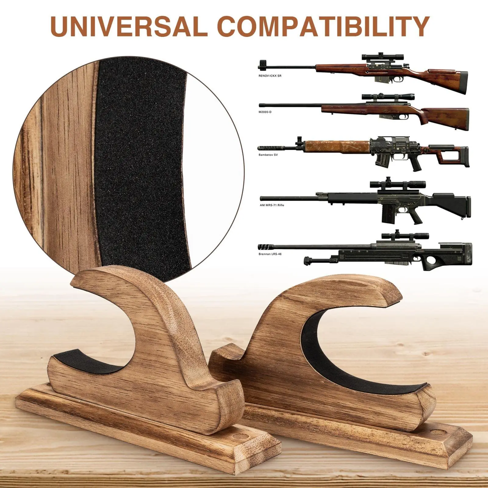 

2024 Wall Mounted Solid Wood Hunting Guns Rifle Brackets Display for Retro Sword Bow Firearms Glock G17 M16 AR15 AR10 M4 AK47