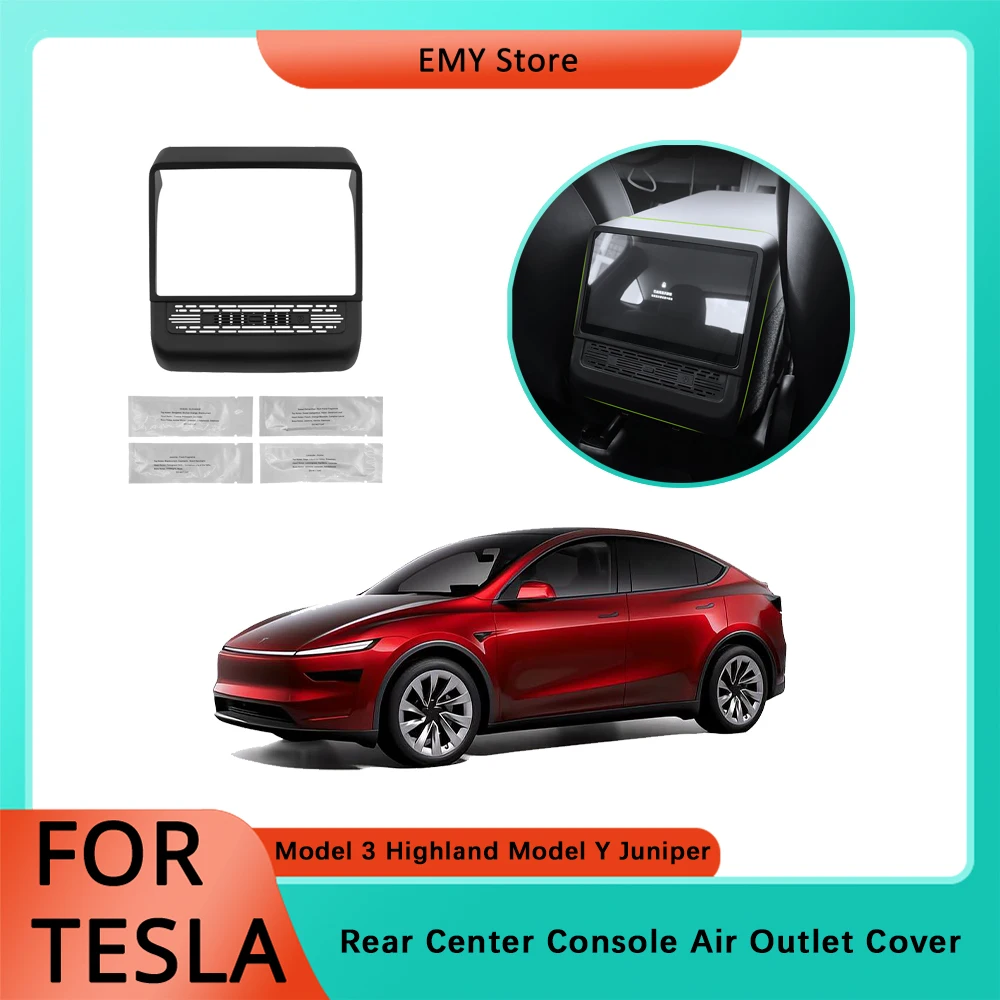 

Пылезащитный чехол из АБС-пластика для Tesla Model 3 Highland Model Y Juniper 2025, задняя центральная консоль, крышка воздуховыпускного отверстия, автомобильные аксессуары
