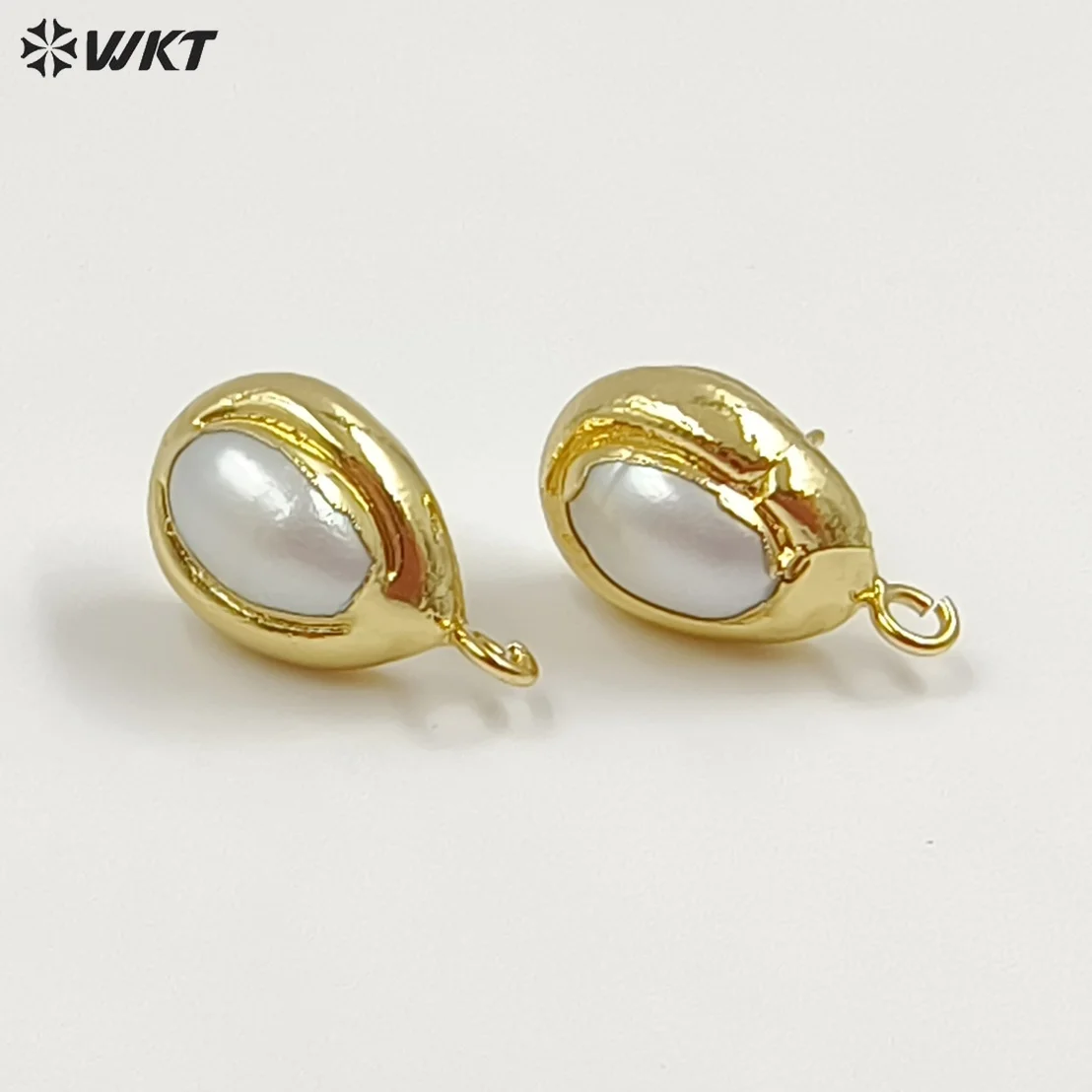 WKT-EHP103 Hot Sweet Gentle Natural Freshwater Pearl  Earring 18K Real Gold Plated For Women Birthday Gifts