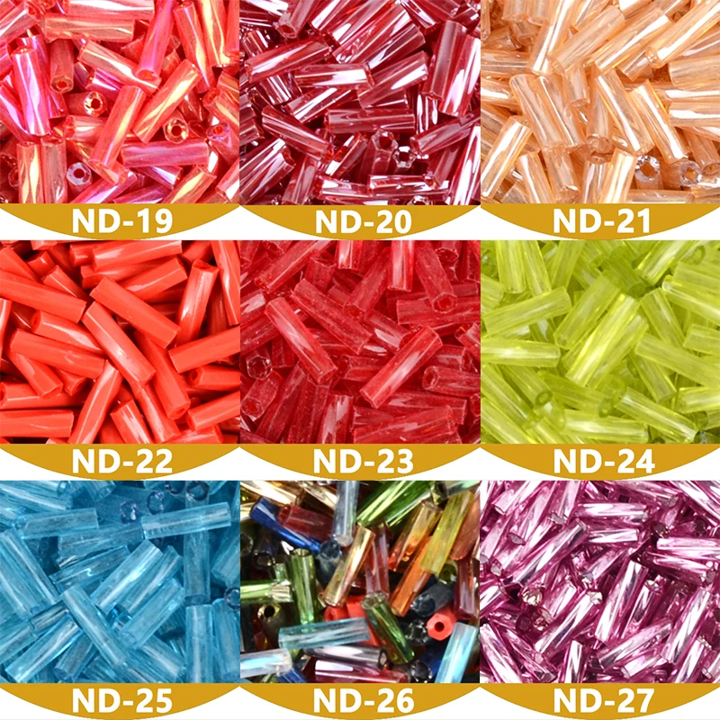 2x6mm Helical Seedbeads 11/0 Tube Bead Twist Bugles Glass Seed Beads For DIY Bracelet Jewelry Dress Making Handwork