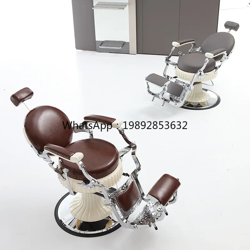 

ZZ Retro Oil Head Chair Salon Special Seat Old Style Barber Chair Reclining Men's Haircut