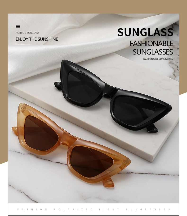 Neue Damen-Sonnenbrille mit Katzenohrenrahmen, prahlen Sie einen Vintage- und eleganten Stil. Die Katzenohr-Silhouette hilft, die Gesichtskonturen zu flachen 5262 – Detail 3