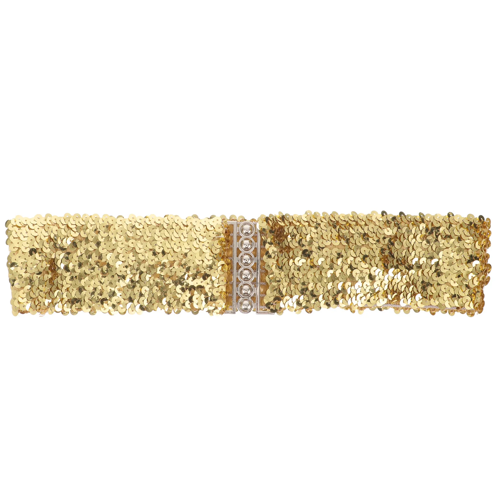 

Shiny Gold Stretch Waist Belt for Women Fashionable Dress Belt for Wedding Party Holiday Beach Banquet Eye Catching Look