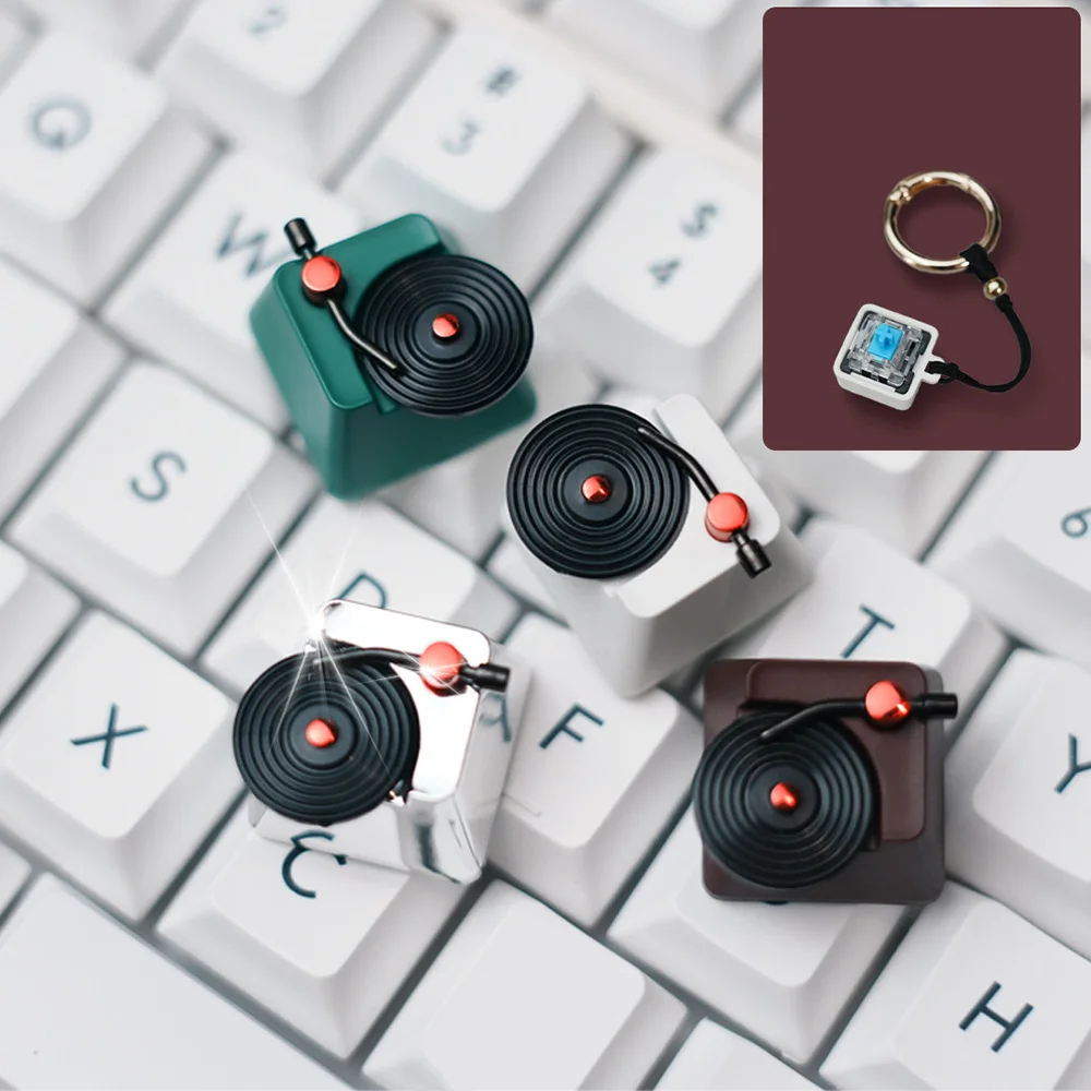 

Personalized Vinyl Records Keycaps DIY for Cross Axis Mechanical Keyboard Artisan Keycap Retro ESC Creative Decorative Keycaps