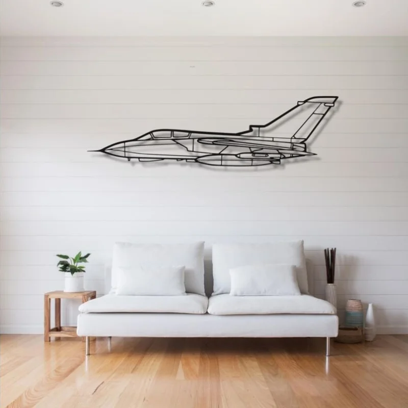 CIFBUY Metal Wall Decor Tornado Airplane Silhouette Modern Aviation Art Decorative Iron Craft Hanging Ornament Home Room Decor