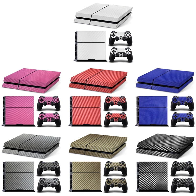 Console Koolstofvezel Skin Sticker Wrap Controller Stofdicht Vinyl Cover Decal Beschermend voor Case voor Shell voor Drop
