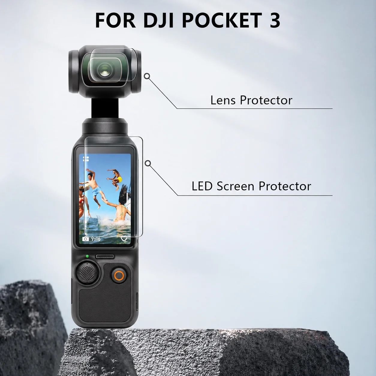 YOOBAO is suitable for DJI Osmo Pocket 3 LCD screen protector lens protector 9H hardness, touch sensitive,full screen protection