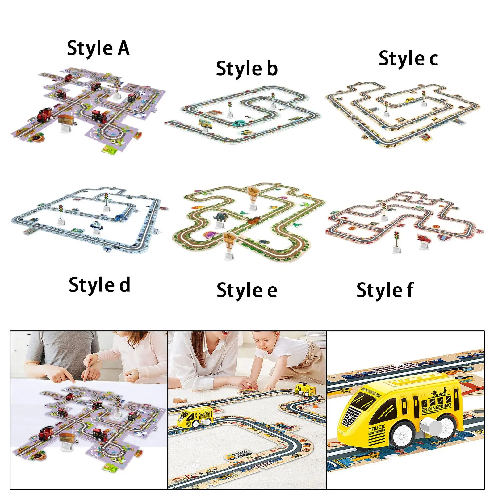 Kids Puzzle Building Set Rail Car Toys Montessori Toys Learning Educational Toys DIY Assembling for Birthday Kids Present