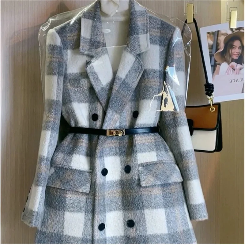 

Women's Wool Coat 2025 New Autumn Winter Design Sense Temperament Ladies Outerwear Fashion Korean Version Femme Woolen Jacket