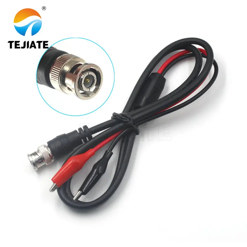 1PCS BNC male to alligator clip connection line BNC male to dual alligator clip 1M RF coaxial adapter connector plug Q9 test