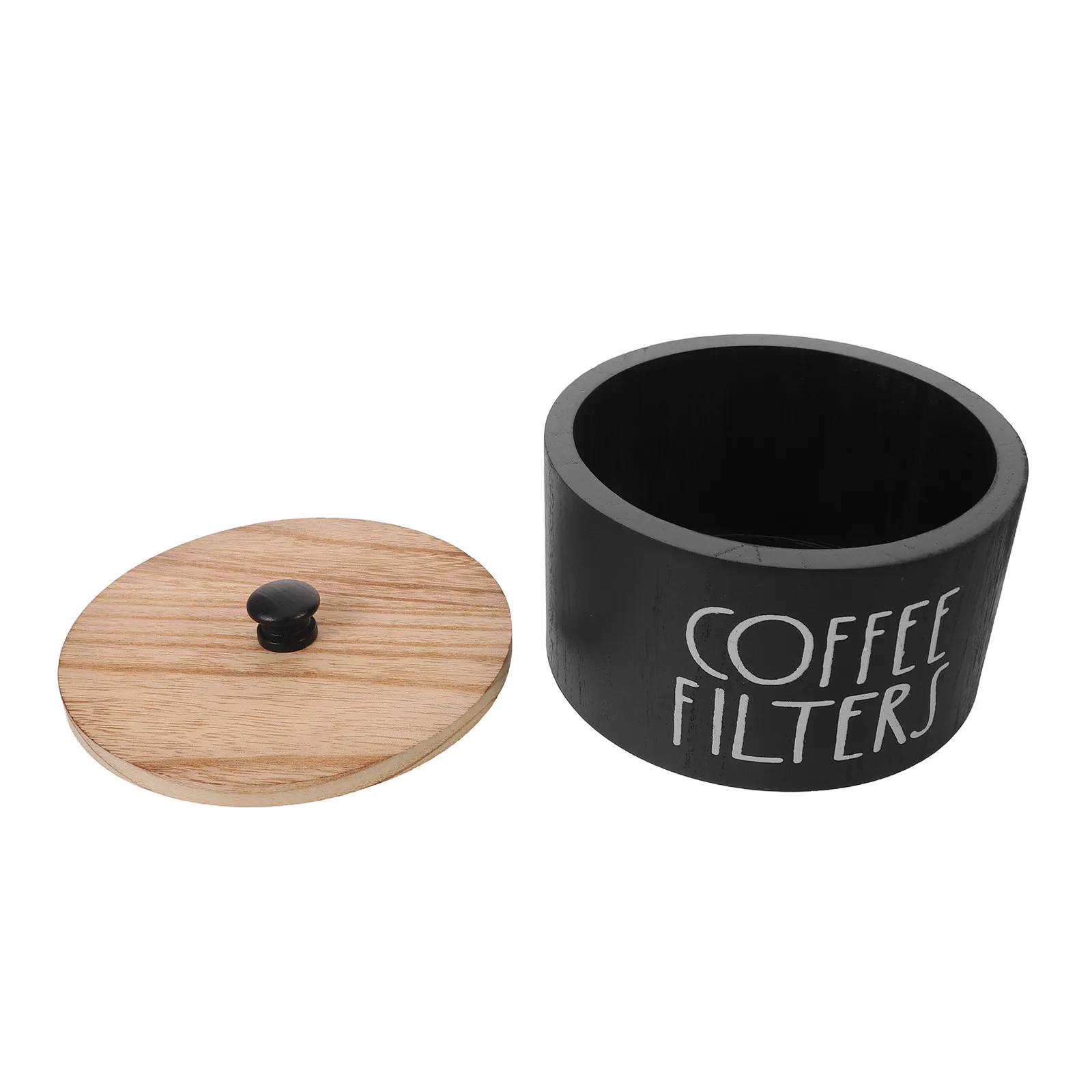 

Natural Wood Coffee Accessories Organizer Box for Round Coffee Filters Tea Bags Small Filter Papers Espresso Accessories