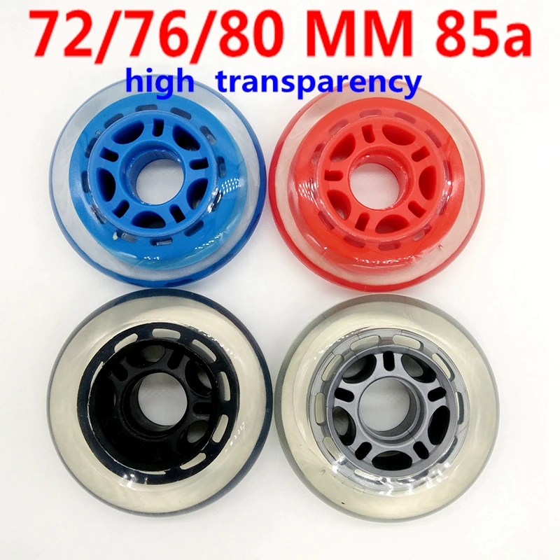 

Skate wheel children roller wheels skating wheel 72 mm 76MM 80 mm 8 pcs / lot transparent wheel