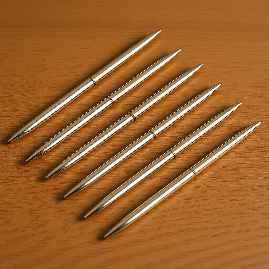 

6 pcs Metal Ballpoint Pens Matte Black Ink Lightweight For School Office Business Stationery Gift Writing Tool Pen