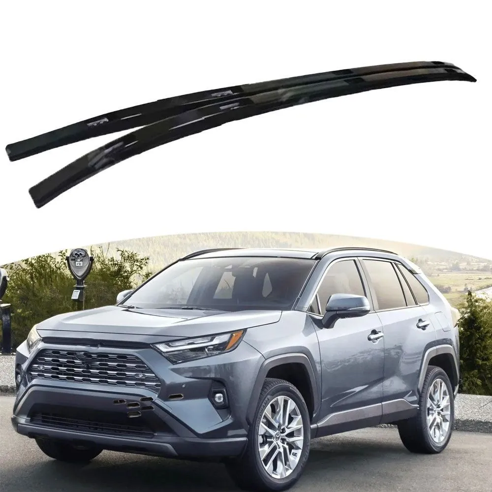2PCS Roof Rail Racks Fits For Toyota RAV4 2026 Cross Bars Luggage Carrier Silver Black Aluminium