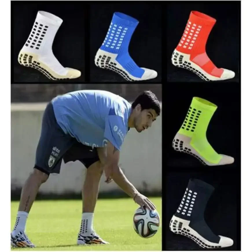 

5 Pairs Outdoor Football Socks for Men Women Anti Slip Soccer Sport Grip Socks Square Friction Film Thickened Towel Bottom