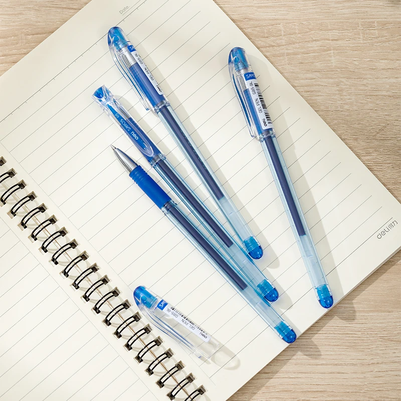 Deli 12 PCS Ballpoint Pen 0.5 MM Office Gel Pn 12PCS/Box Smoothing Writing Low Viscosity Ink Writing Pens Office Stationery