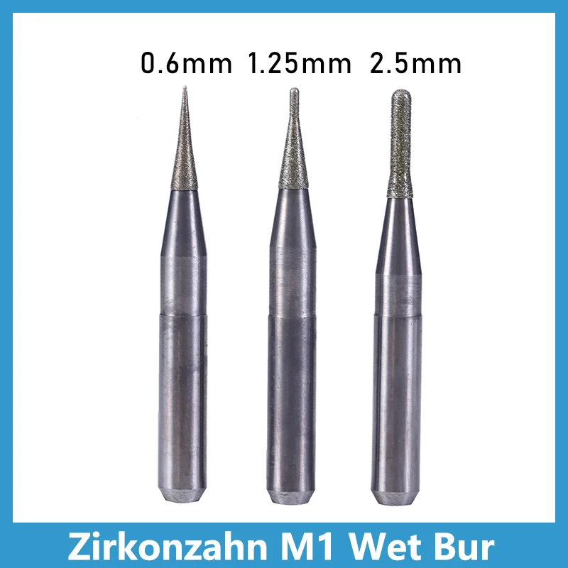 

Zirkonzahn M1 Ceramic Glass Milling Bur Dental Wet Grinding Tools D6 0.6/1.25/2.5mm for Lab