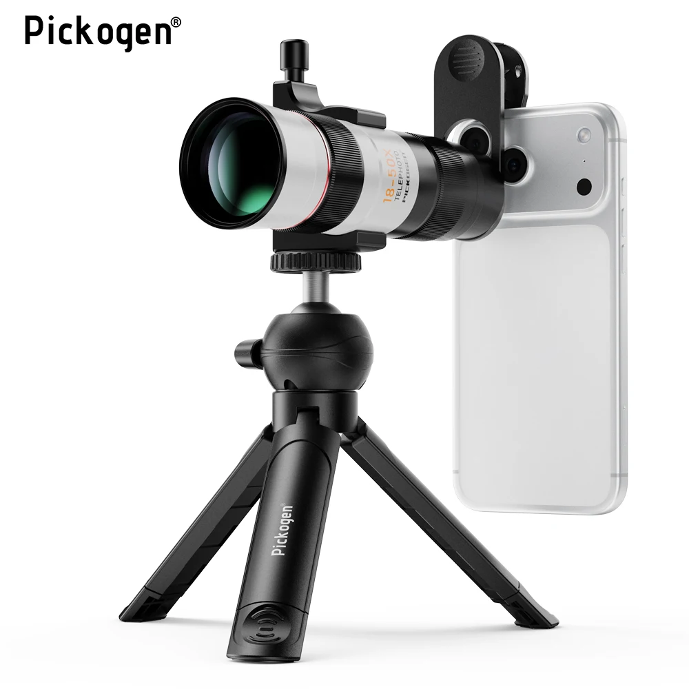 

PICKOGEN Zoom Lens 18x-50x Telephoto Telescope Lenses Universal High Power Tele for Bird-watching Camping iPhone Android Phones