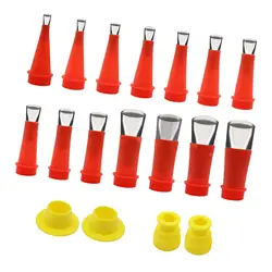 Caulk Nozzle Applicator 5/6/7/9/10/13/16/18/20mm/22mm/25/28/30/35mm with Connection Base Reusable Caulking Finisher Kit
