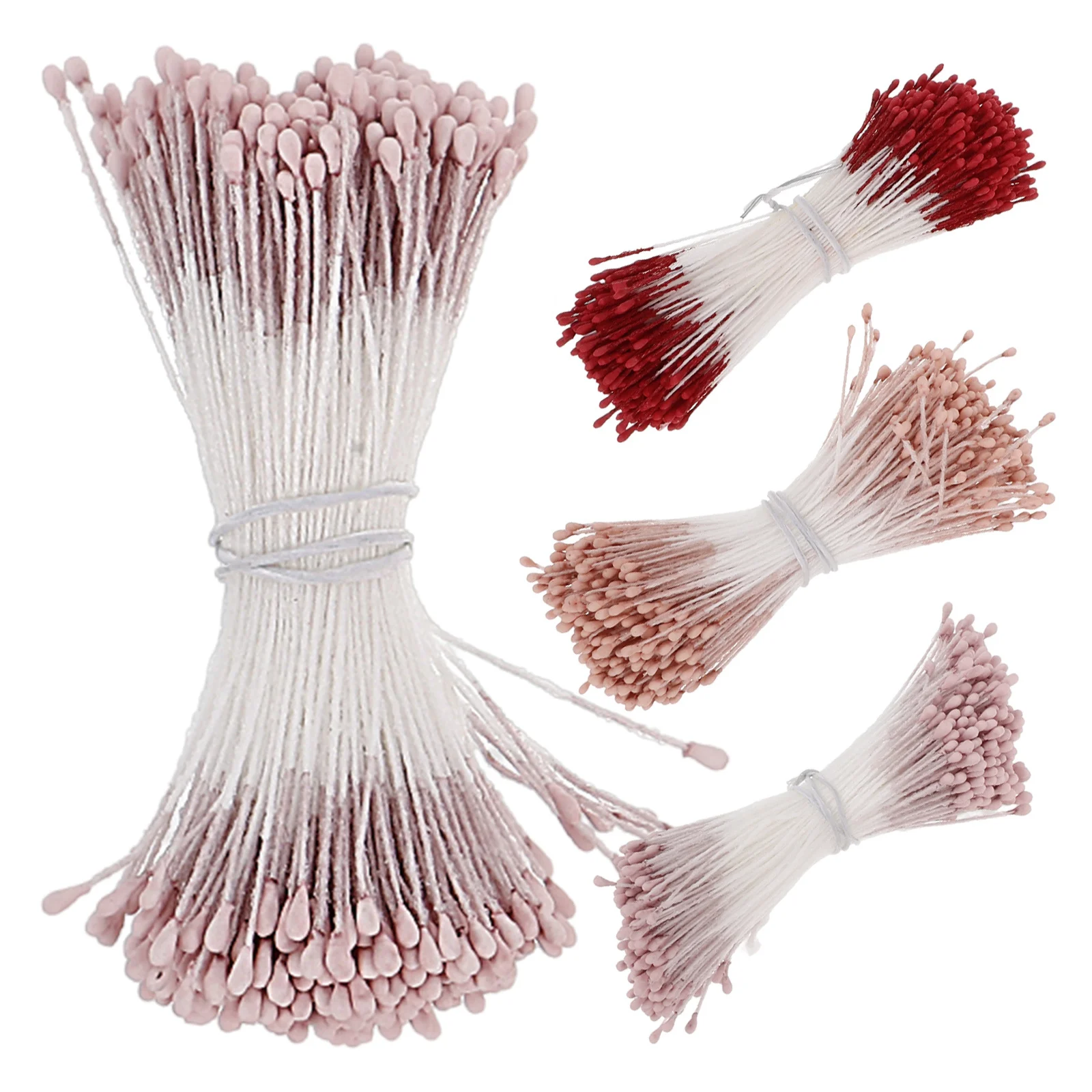 

4 Bundles Double Heads Handmade Floral Pistils Cotton Rope Material DIY Flower Making Buds Party Decor Artificial Flower Core