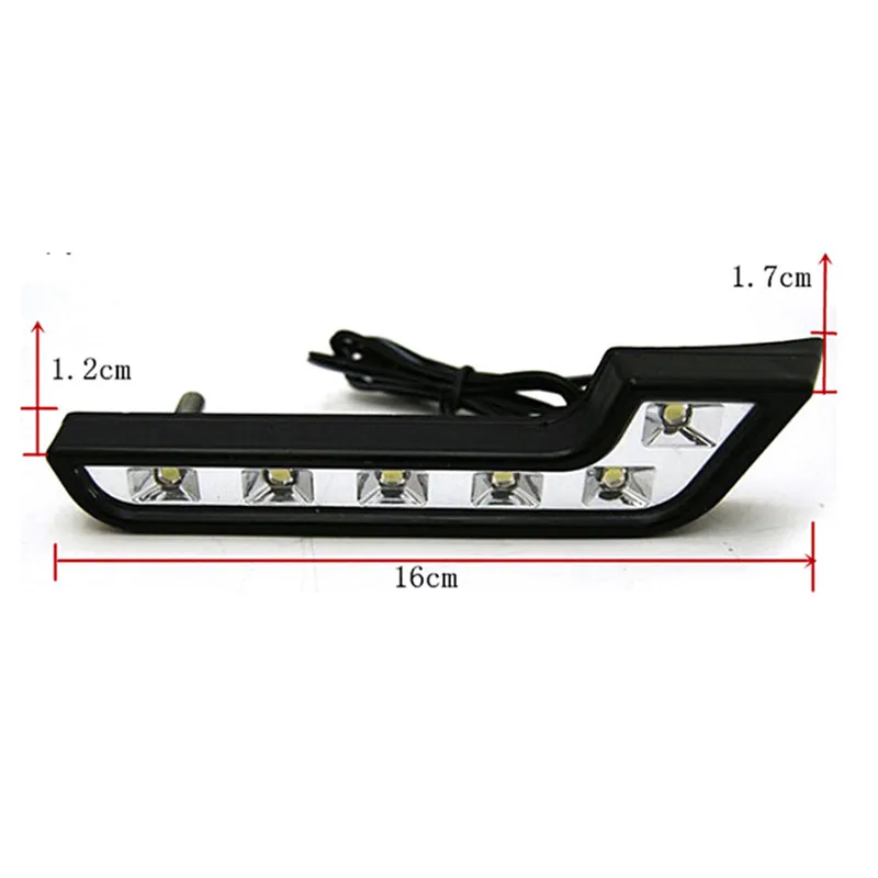 2PCS L Shaped Universal 6LED Car Driving Lamp Fog 12V DRL Daytime Running Light Kit Car Styling Super White