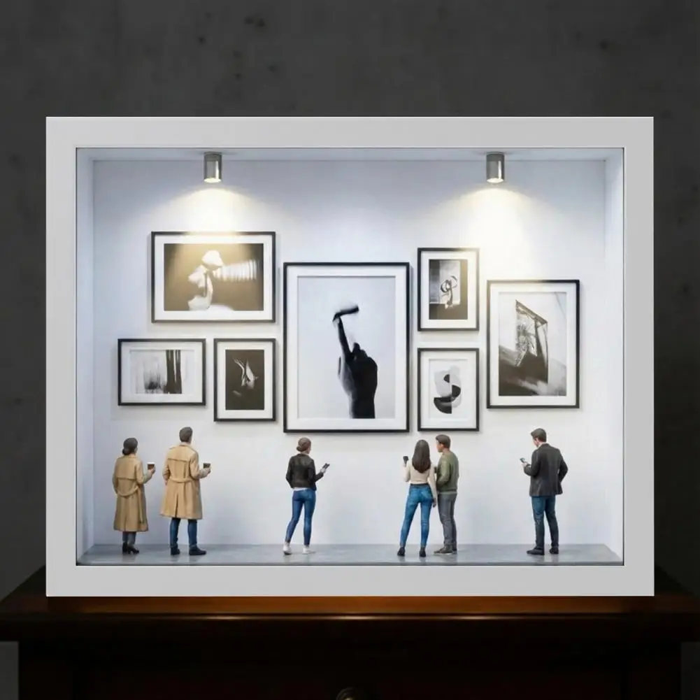 Tabletop Photo Frame Personalized Mini Museum Silhouette Box Custom Shadow Box Display Case Diy Memory Frame Kit for Anniversary