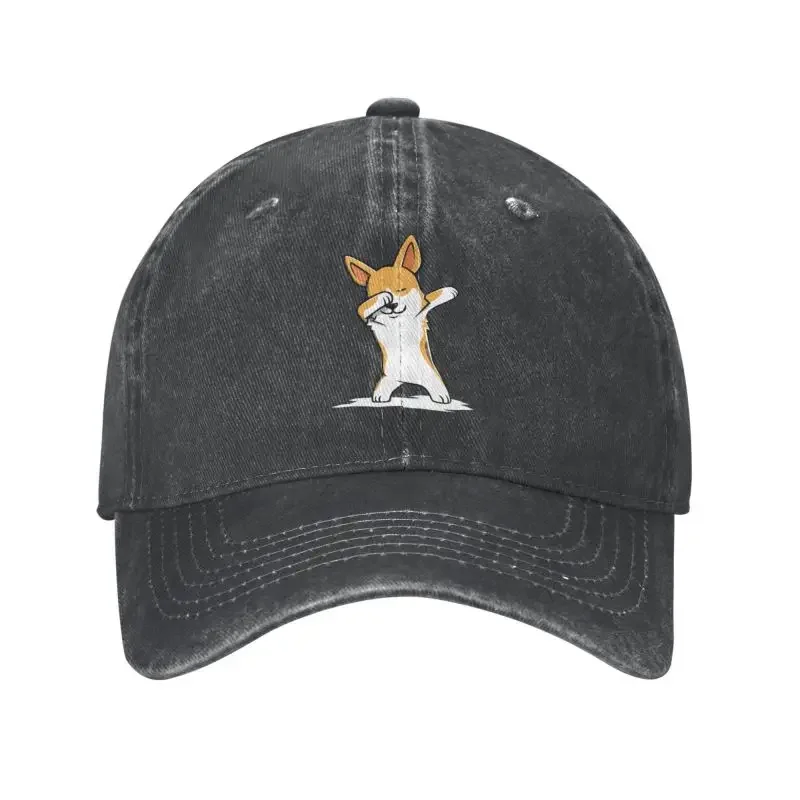 Classic Cotton Funny Corgi Dabbing Dog Baseball Cap Men Women Breathable Dab Dance Move Dad Hat Sports