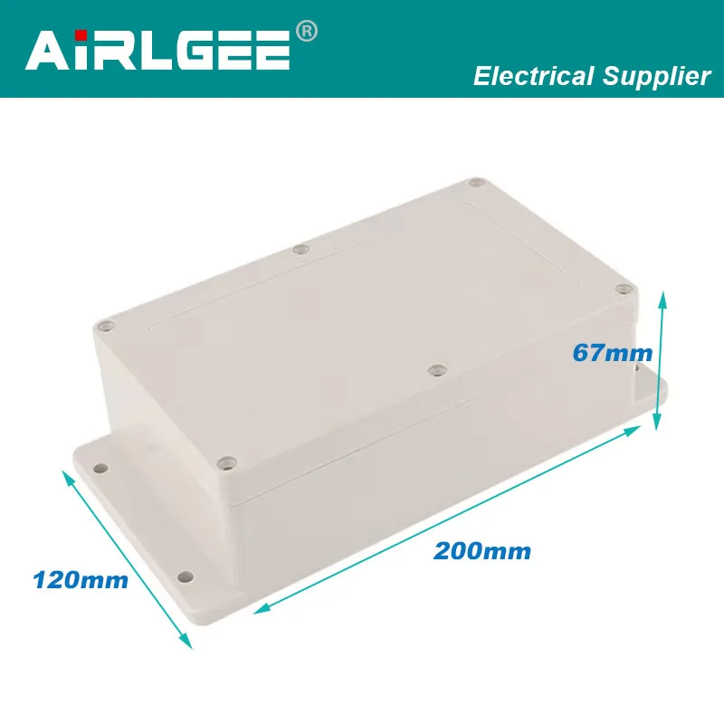 200 * 120 * 67mm electrical junction box with mounting ear plastic box ABS outdoor electronic housing waterproof IP65 sealed box