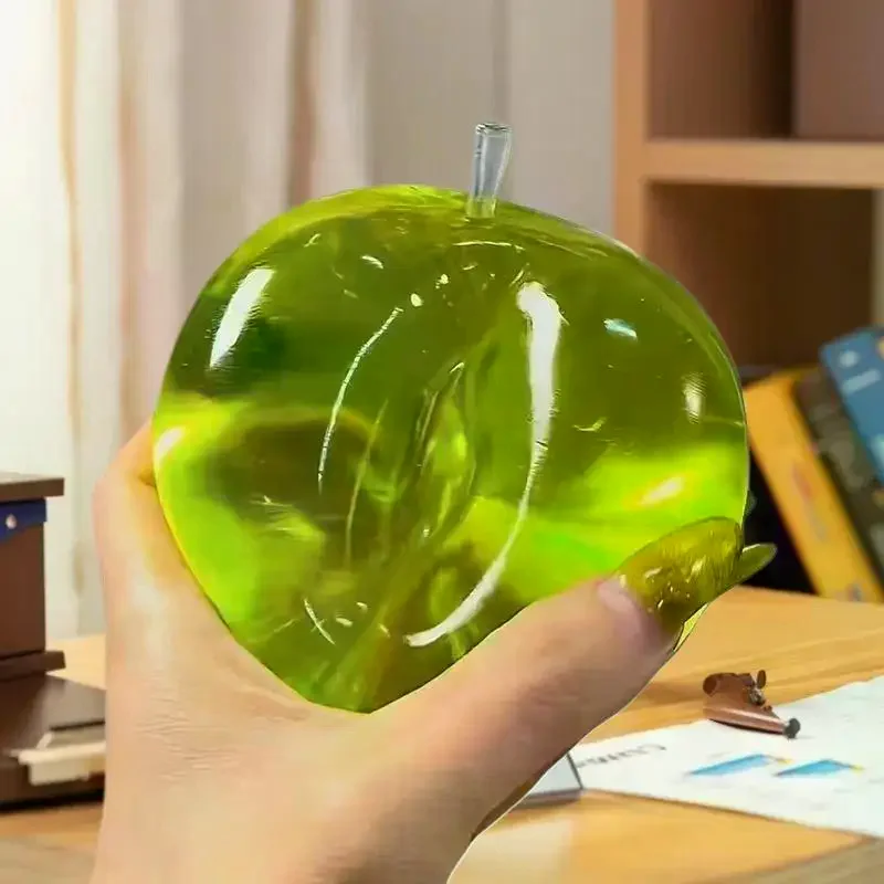 1 sztuka zabawka antystresowa do uwalniania emocji i wyładowywania złości, plastyczna zabawka do ściskania w kształcie zielonego jabłka, redukująca stres dla przyjaciół.
