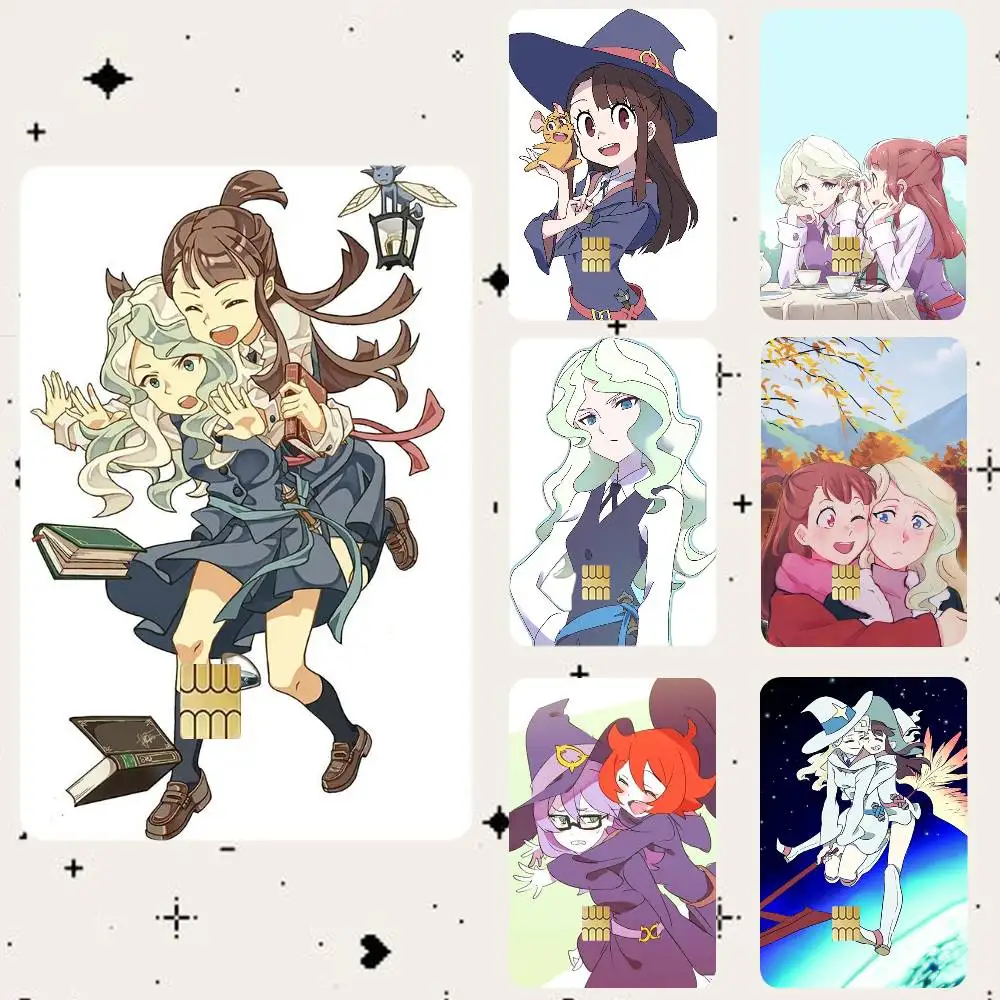 L-Little Witch Academia  HD Waterproof Card Skins Protective Stickers for Credit Bank Game Cards