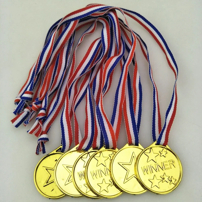 30 Pack Gold Plastic Winner Medals Award Medals For Kids - Perfect For Sports, Competition And Party Favors