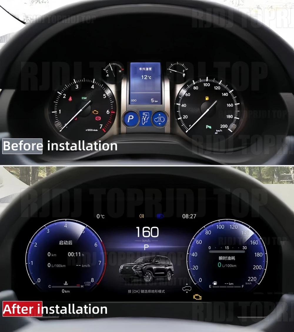 Cluster For Lexus GX400 GX460 2010-2019 Speedometer Apply Electronics Speeding Car LCD Screen Instrument Upgrade Dashboard LCD