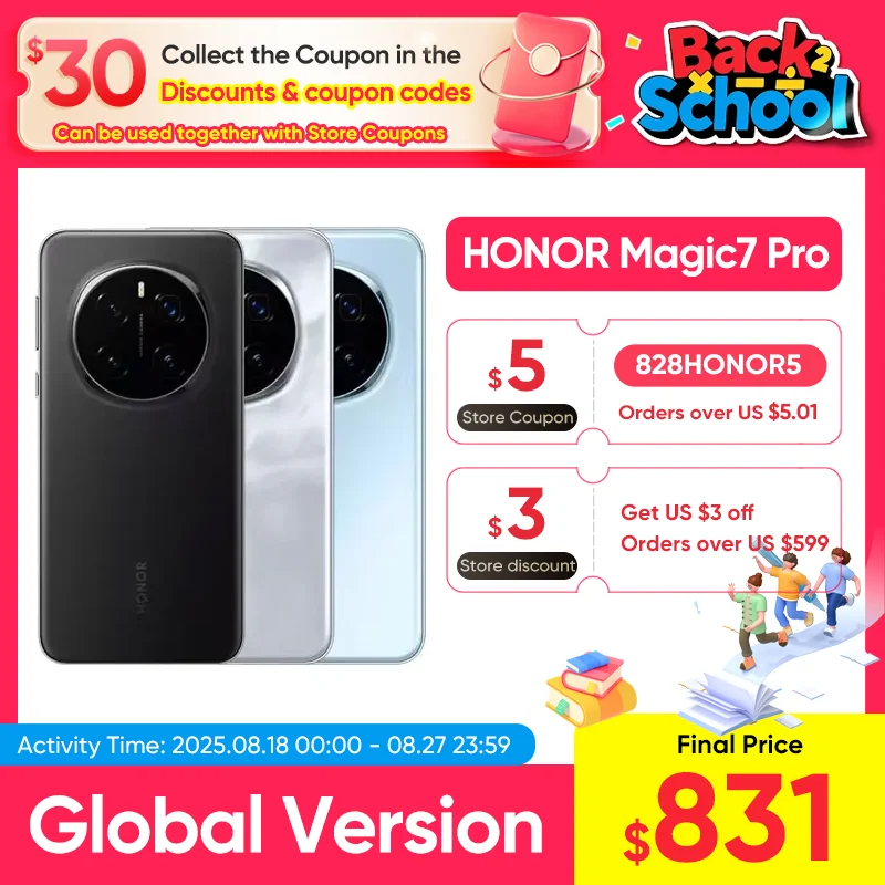 2025 New HONOR Magic7 Pro Global Version 5G Smartphone Magic 7 Pro Snapdragon 8 Elite 6.8'' 120Hz OLED Display 100W Fast Charge