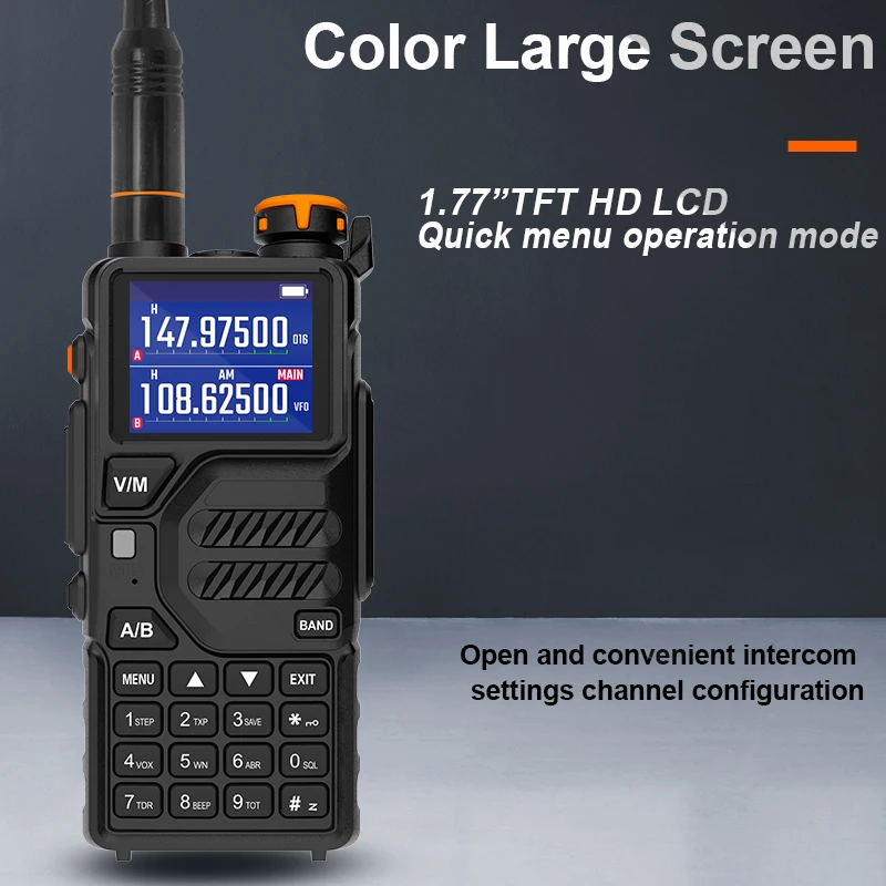 BAOFENG BF-K5 Plus Walkie Talkie AM FM 50KM Max Long Range Communication Radios Wireless Copy Frequency Support Type-C Charging