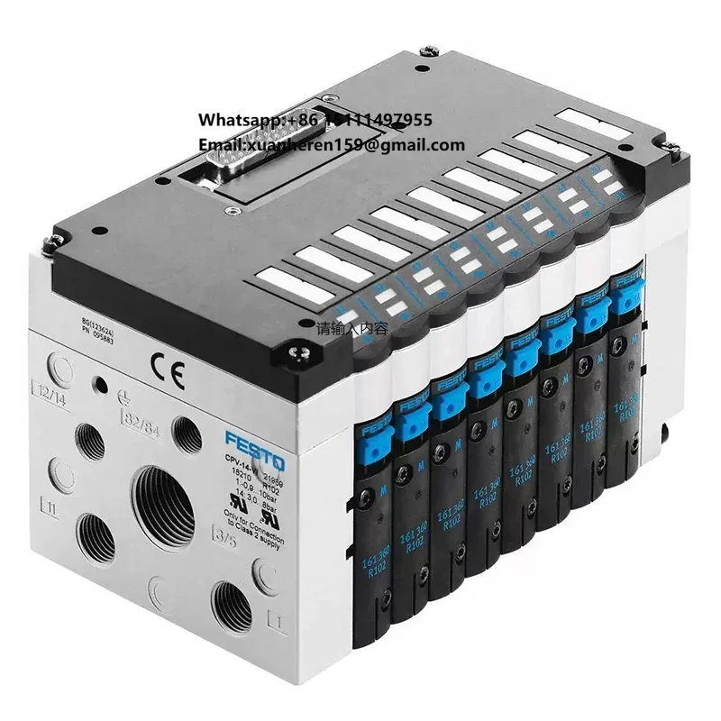 Terminais de Válvula Solenoide para Automação Pneumática Série FESTO CPV14 18210 Terminal de Válvula CPV14-GE-DI01-8 165811
