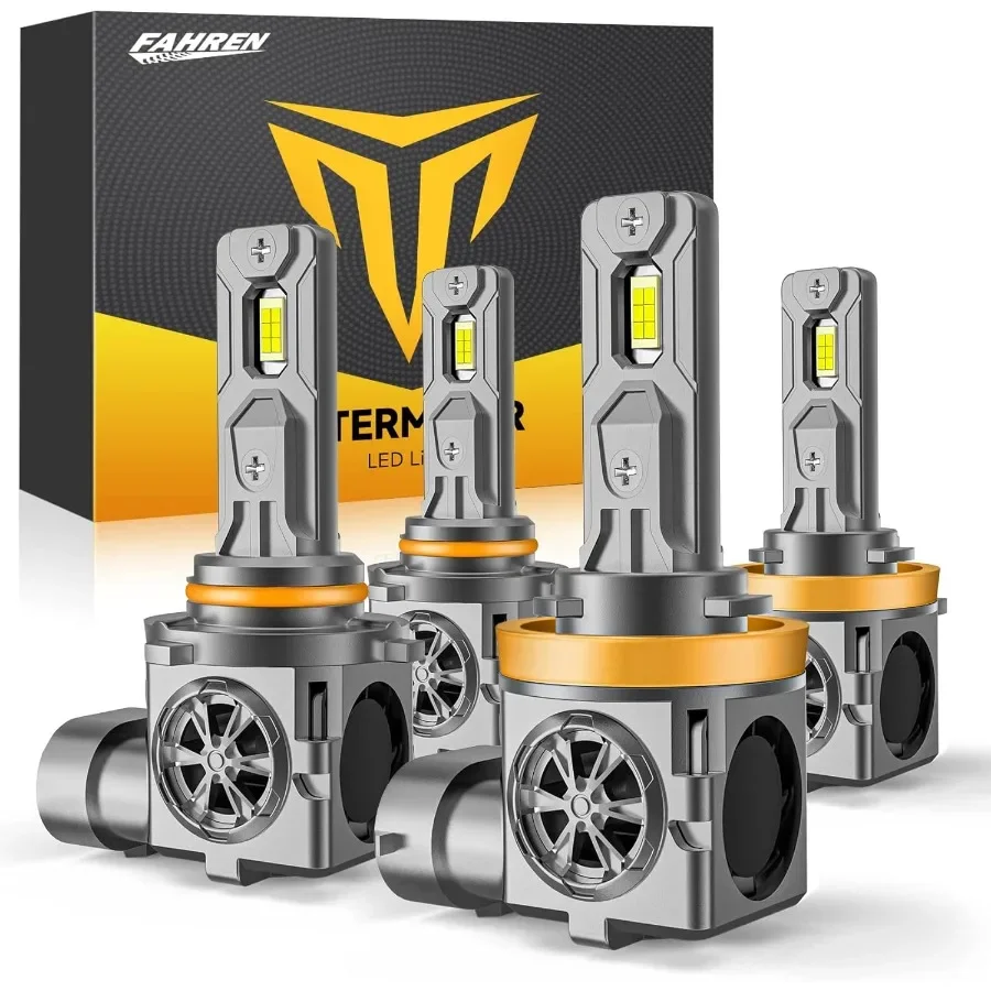 

H11 9005 Светодиодные лампы Combo 60 000LM Super Brighter 1:1 Галогенные мини-размеры 6500K Белые H9 H8 HB3 Лампы дальнего света с вилкой вентилятора