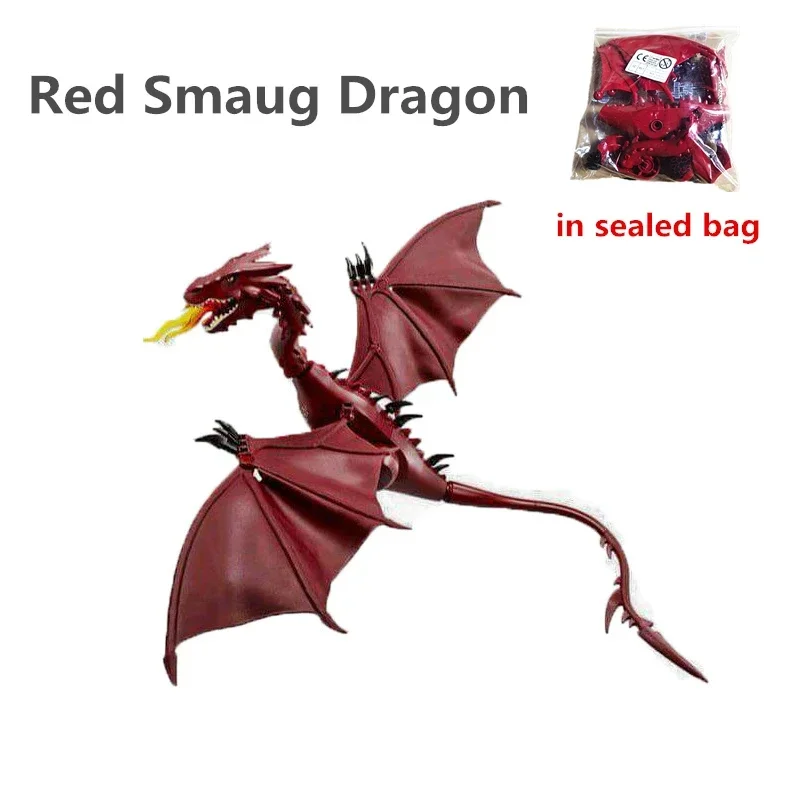 

Креативные строительные блоки Red Smaug Flame Dragon, классические фильмы, фигурки героев, кирпичи «сделай сам», игрушки для детей, рождественские подарки