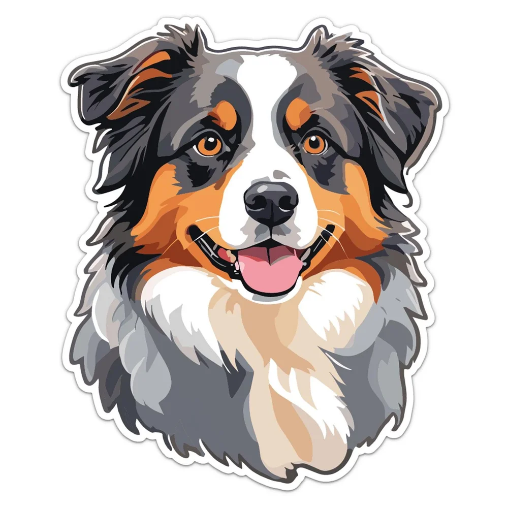 Funny Miniature American Shepherd Dog Vinyl Car Sticker Decorative Decal for Rear Window and Laptop Animal Art Decoration