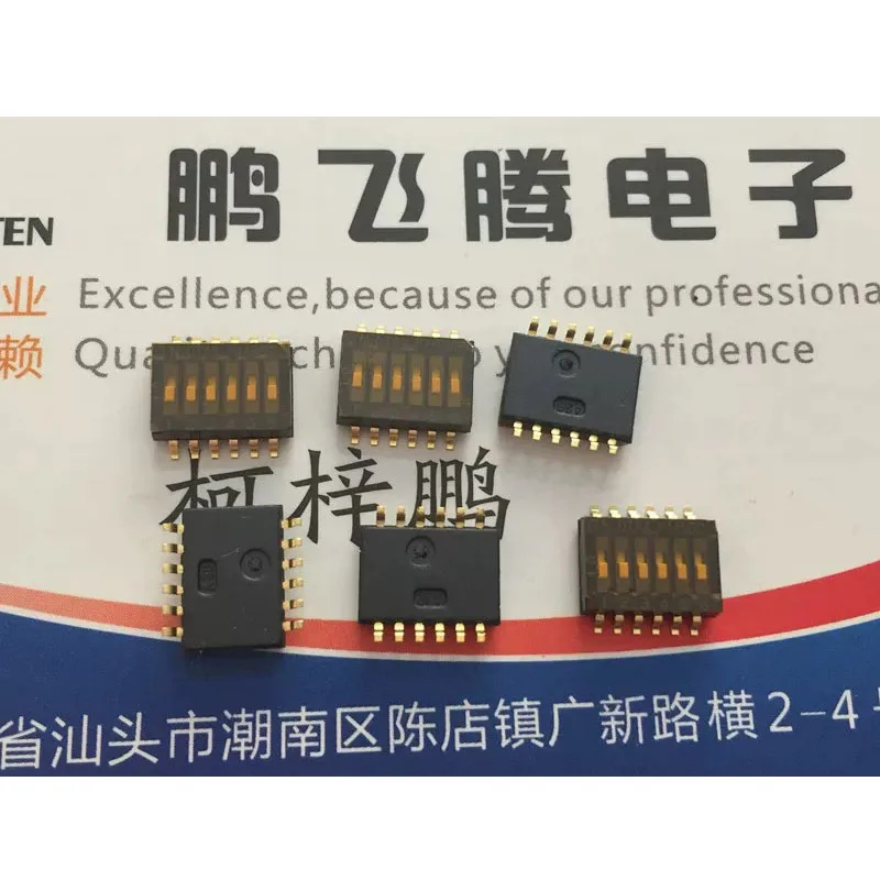 2pcs/lots Imported Japan KHS62E Dip Switch 6 Position SMD 1.27mm Pitch 6P Piano Key Coding