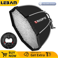 Triopo 55cm 65cm 90cm 120cm Speedlite Portable Octagon Umbrella Softbox + Honeycomb Grid Outdoor Flash  SoftBox for Godox Canon